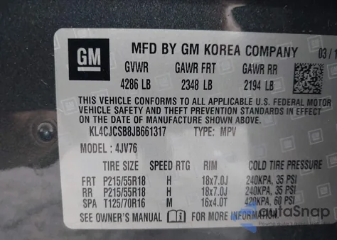 2018 Buick Encore Essence из США, поврежденный, VIN KL4CJCSB8JB661317